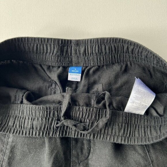 Old Navy High Rise Linen Blend Shorts in Black Jack - Picture 6 of 10